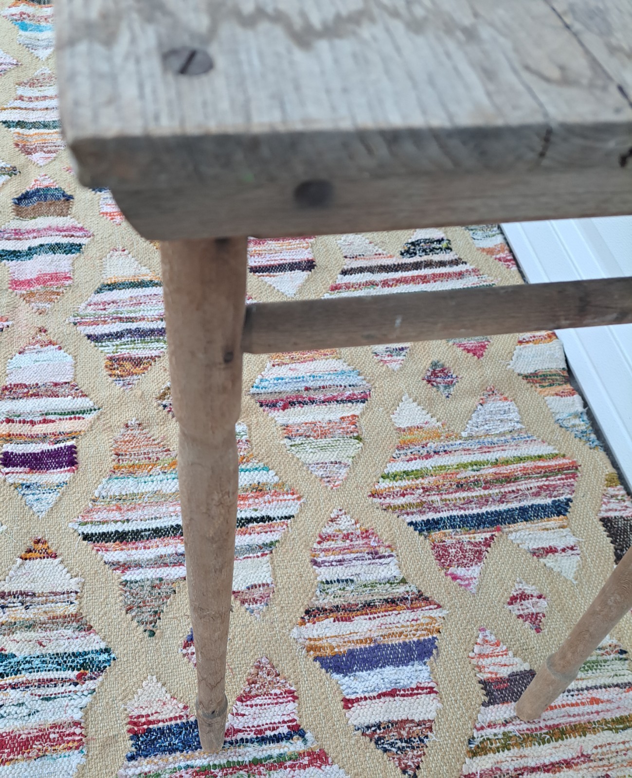 Antique Oak Folding Table No. 1 Primitive Distressed Needs Work