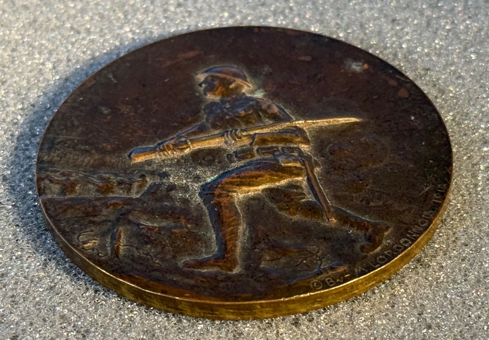 WWI France 1917–1918 Bronze Medal by M.Lordonnis 1919 AEF 60mm