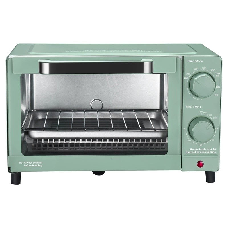 Countertop 4 Slice Toaster Oven Bake Toast Broil Adjustable Timer 1050W Compact