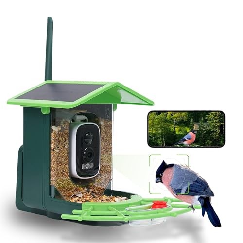 Bird Feeder with Camera, AI Birds Identification, Solar Powered, Live View,