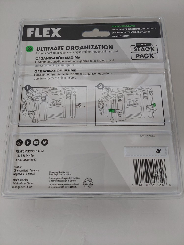 Flex Power Tools Stack Pack Storage Extension Cord Wrapper Organizer tool box 🔥