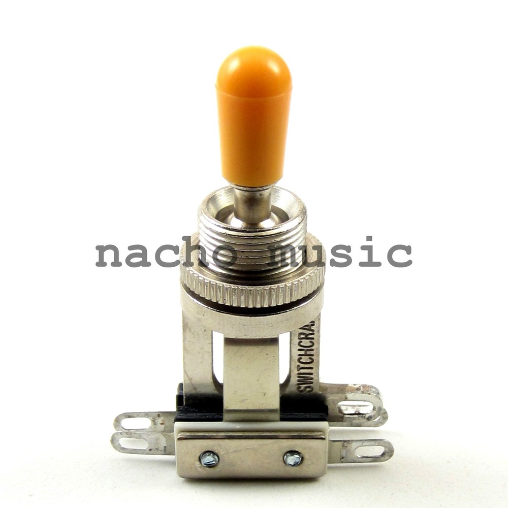 Switchcraft 3-Way Short Frame Toggle Switch w/ Genuine Switchcraft Amber Tip