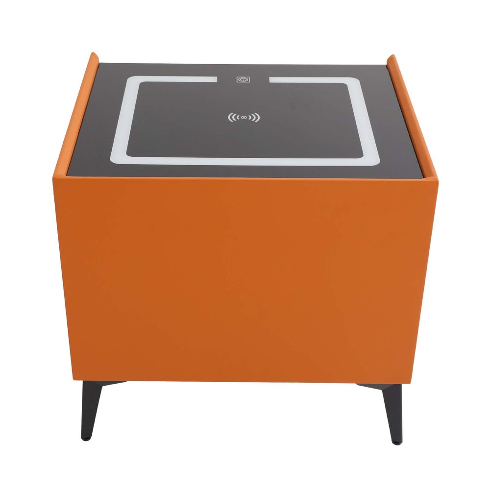 Bedside Table Bluetooth Speaker Smart Nightstand w/ Light USB&Wireless Charging