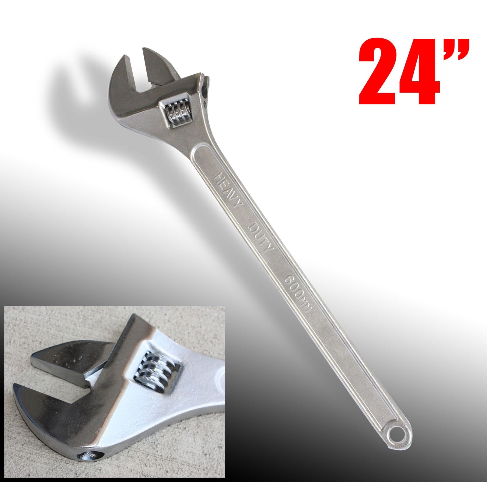24" 24inch Adjustable Wrench 0-2-1/2" Wide Opening Jaw Hand Wrench