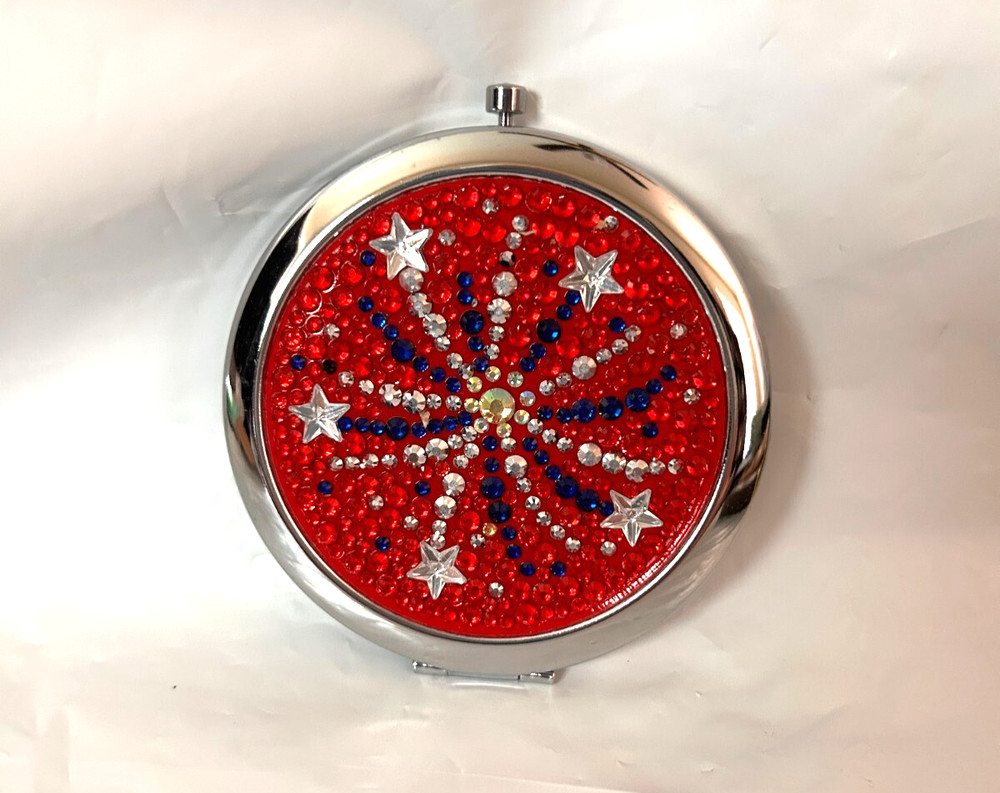 Patriotic Jeweled Compact Mirror