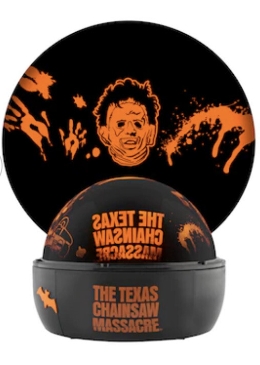 Texas Chainsaw Massacre LED Shadow Rotating Light Dome Projector Orange Gemmy