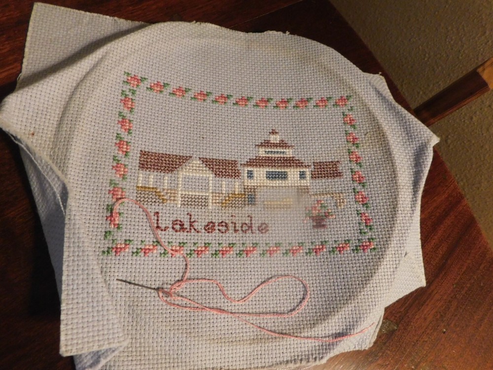 Lakeside Oberlin Sampler Cross Stitch Panel Completed