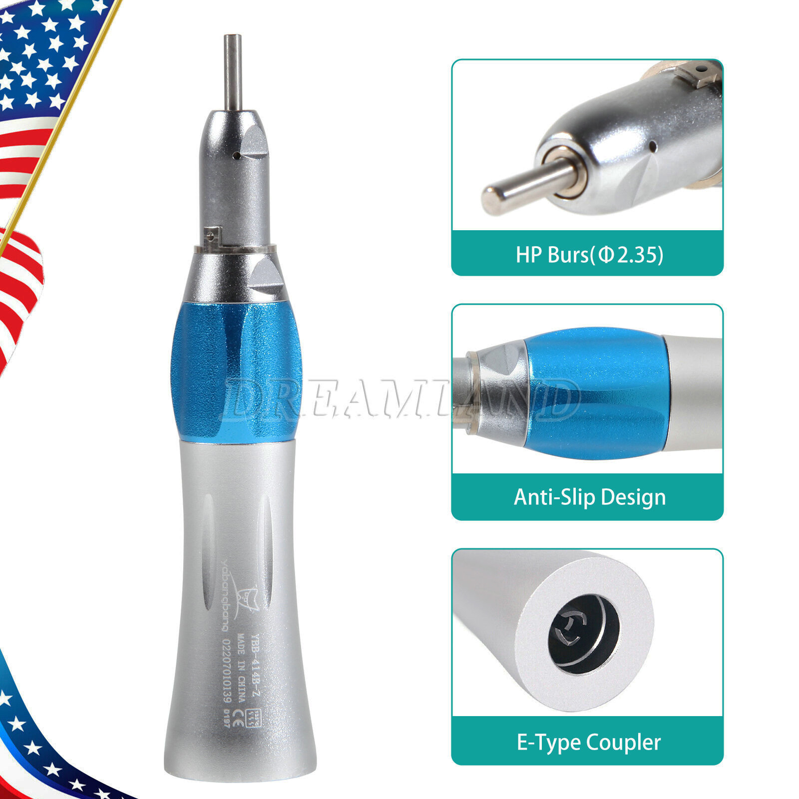 SEASKY Dental Slow Low Speed Straight Handpiece Nose Cone E-type HP