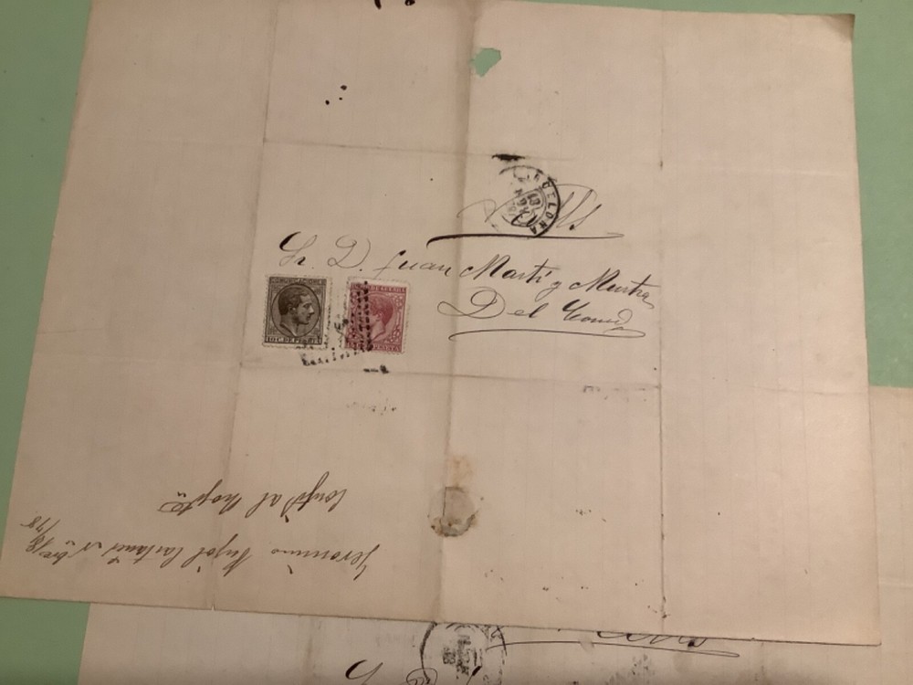 Spain 1879 postal cover 2 items Ref A1805