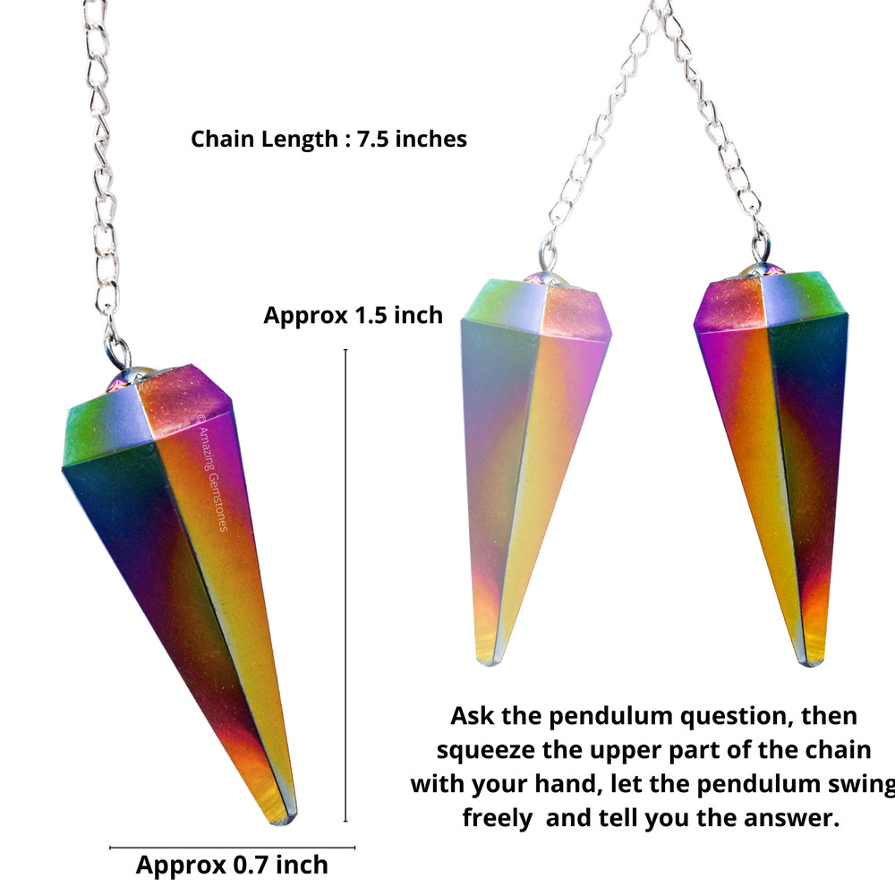 Titanium Aura Quartz Dowsing Crystal Pendulum