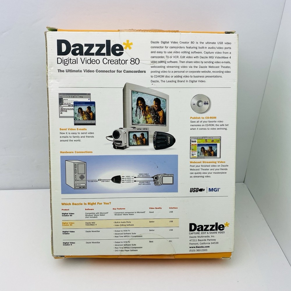 Dazzle Digital Video Creator 80 Includes Installation Disc & Guide