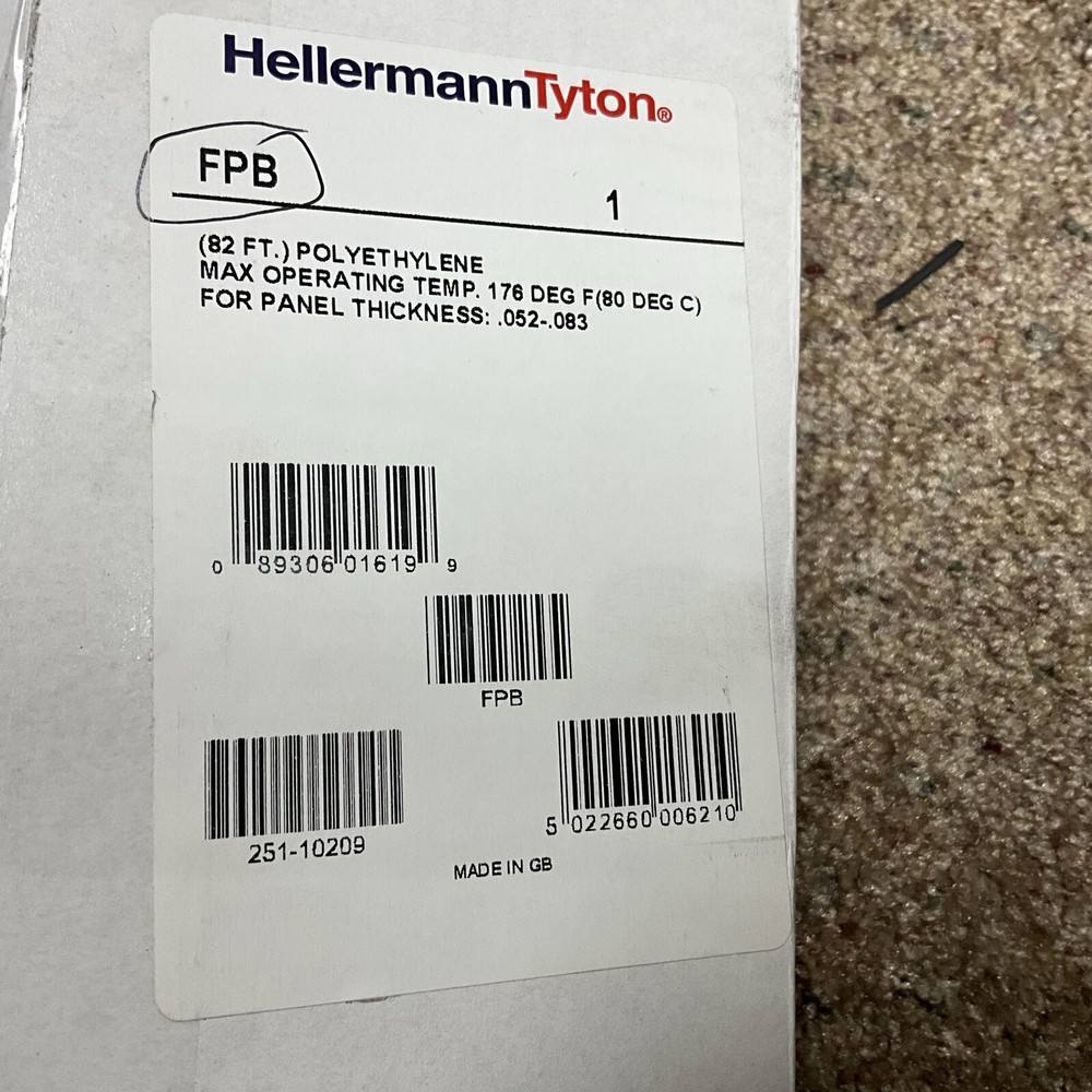 HELLERMANN TYTON FPB 82FT POLYETHYLENE FOR PANEL THICKNESS .052-.083