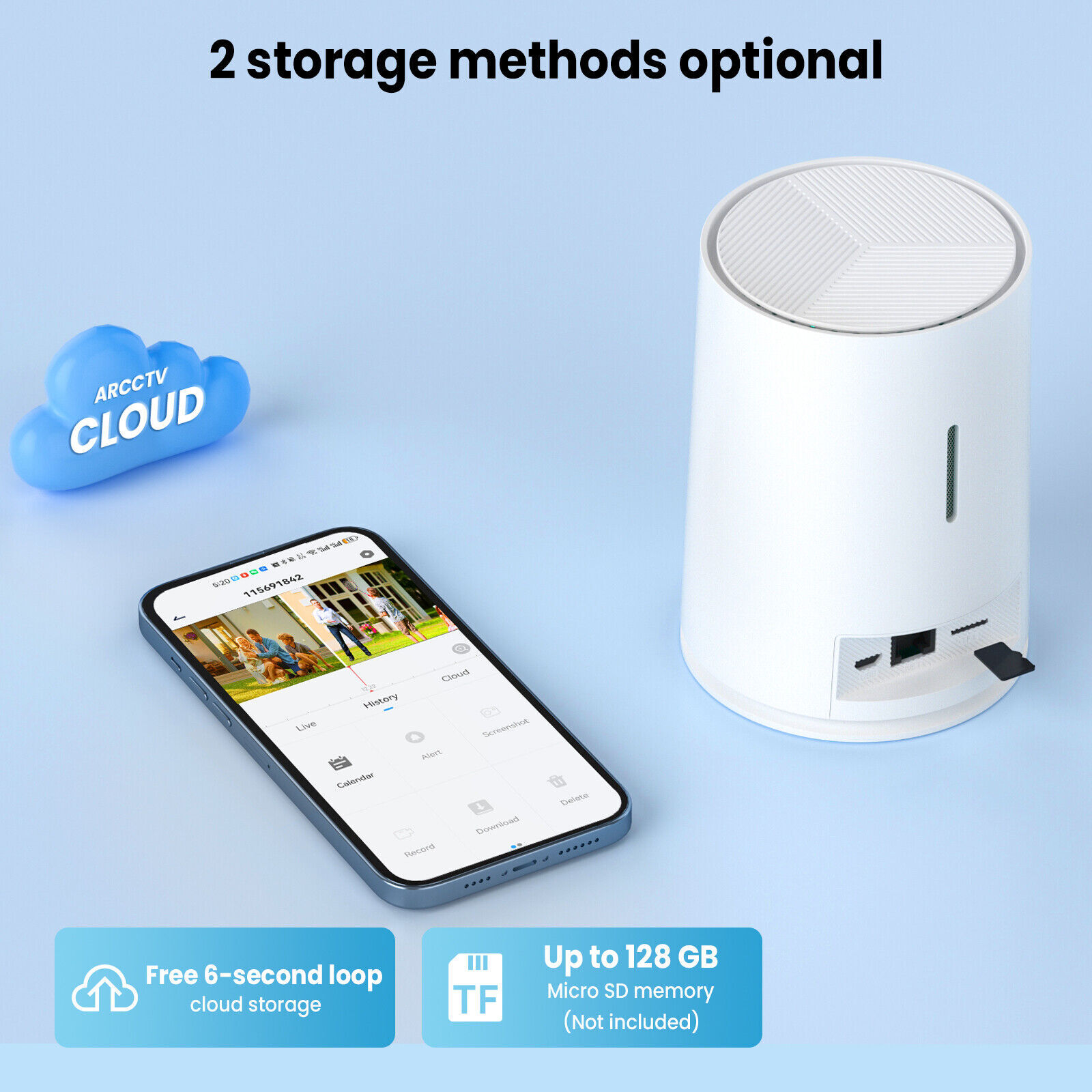 ARCCTV 4MP Outdoor Solar Security Camera System 360° PTZ Wireless Wifi Battery