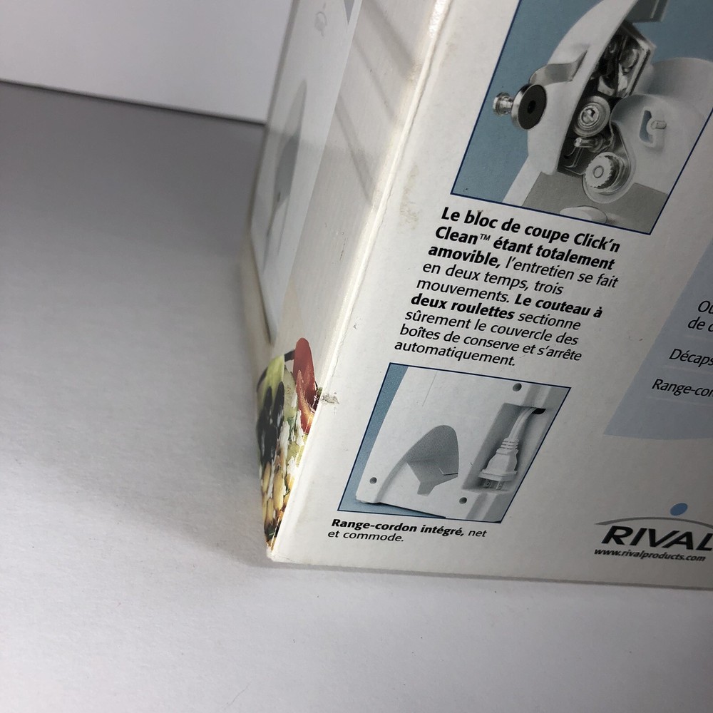 Rival Automatic Can Opener With Knife Sharpener Model CN770 New Open Box White