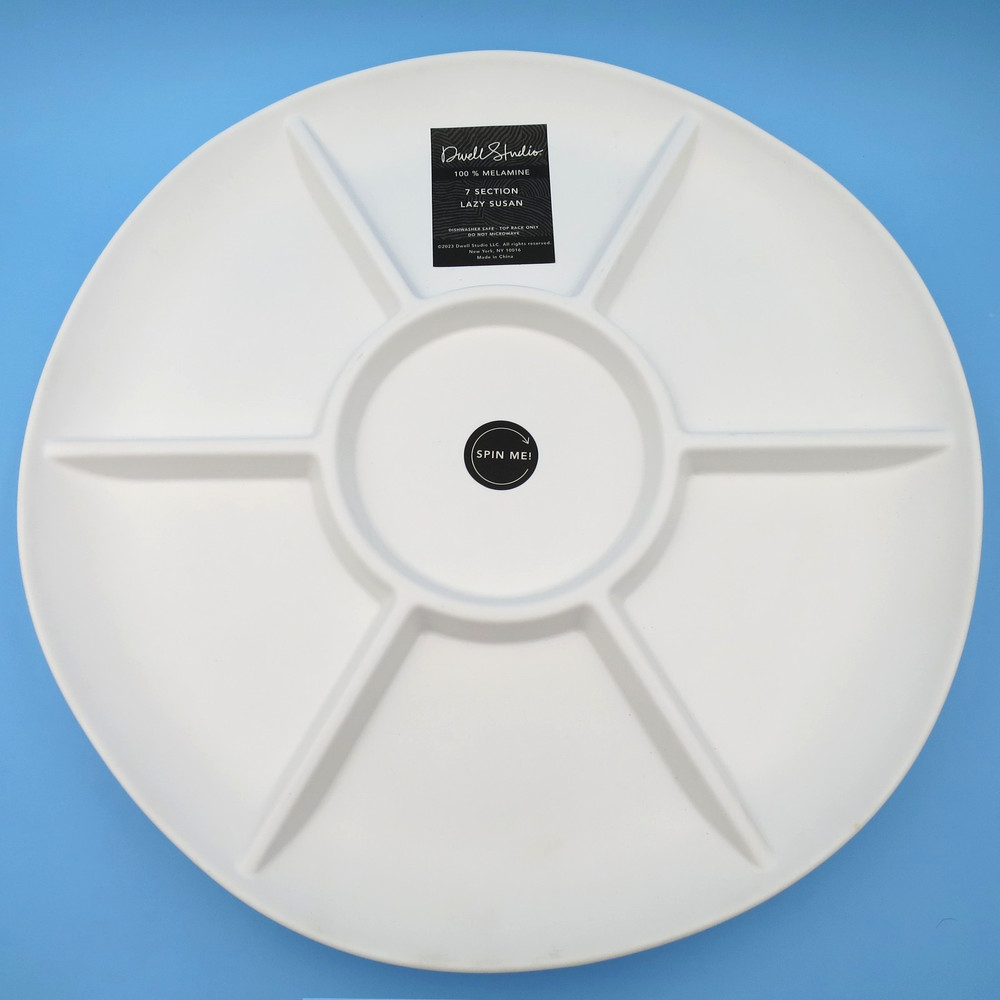 Dwell Studio 7-Section Lazy Susan Server Platter Melamine White Stylish Elegant