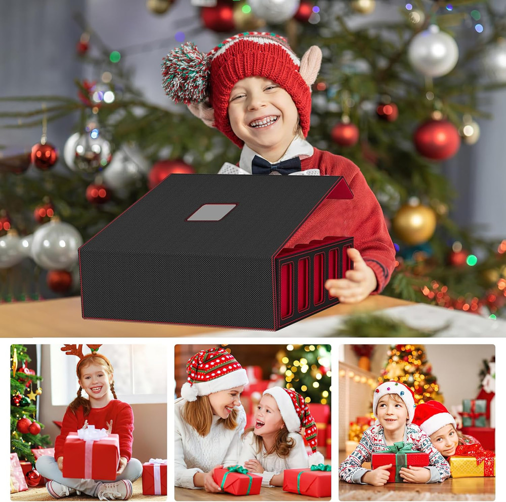 Trading Card Storage Box, 5 Row Card Deck Case with Commander Display & Portable