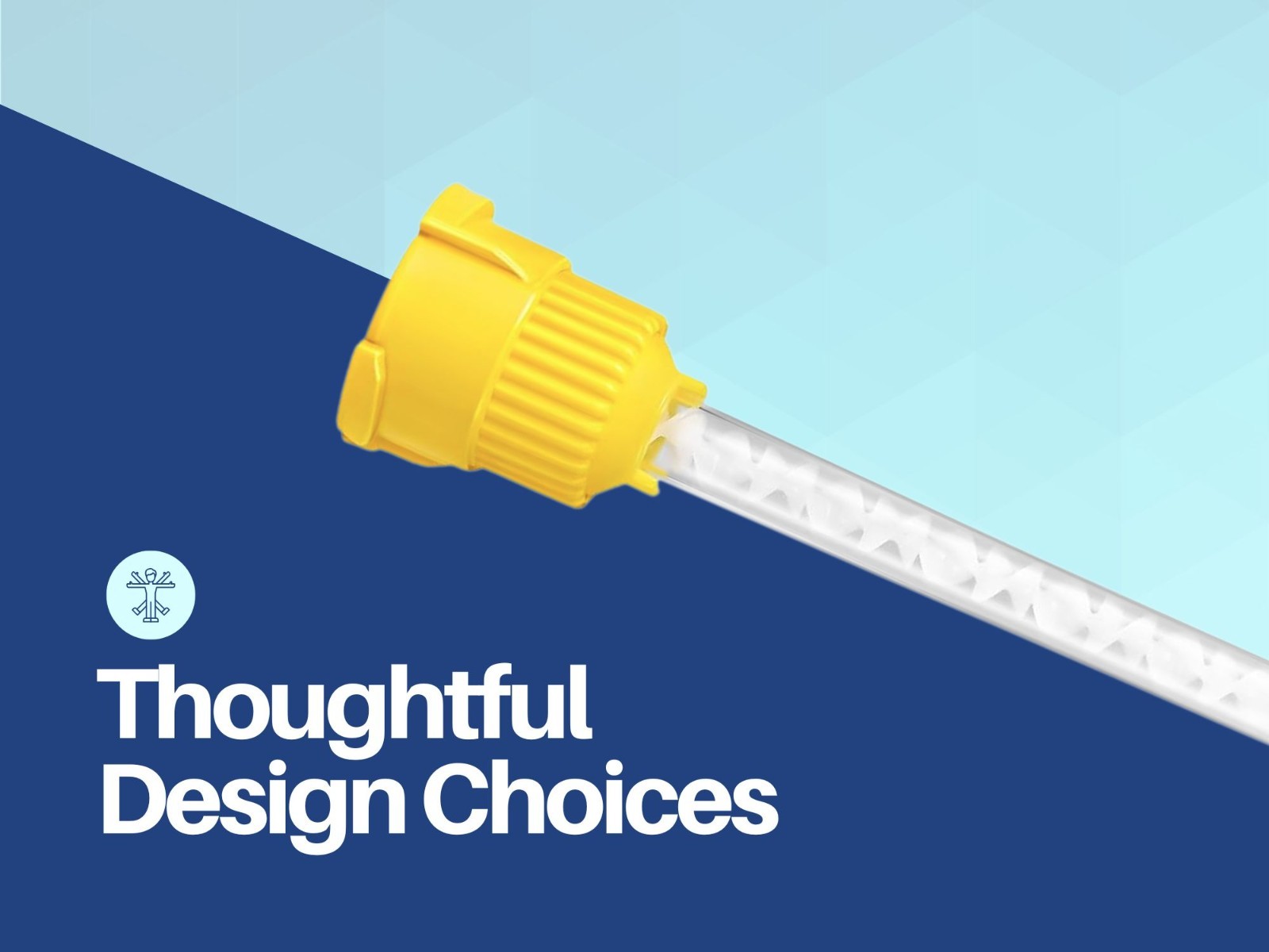 Short Dental Mixing & Intra-Oral Tips 100-Pack, 1:1 Ratio, Yellow 5 cm