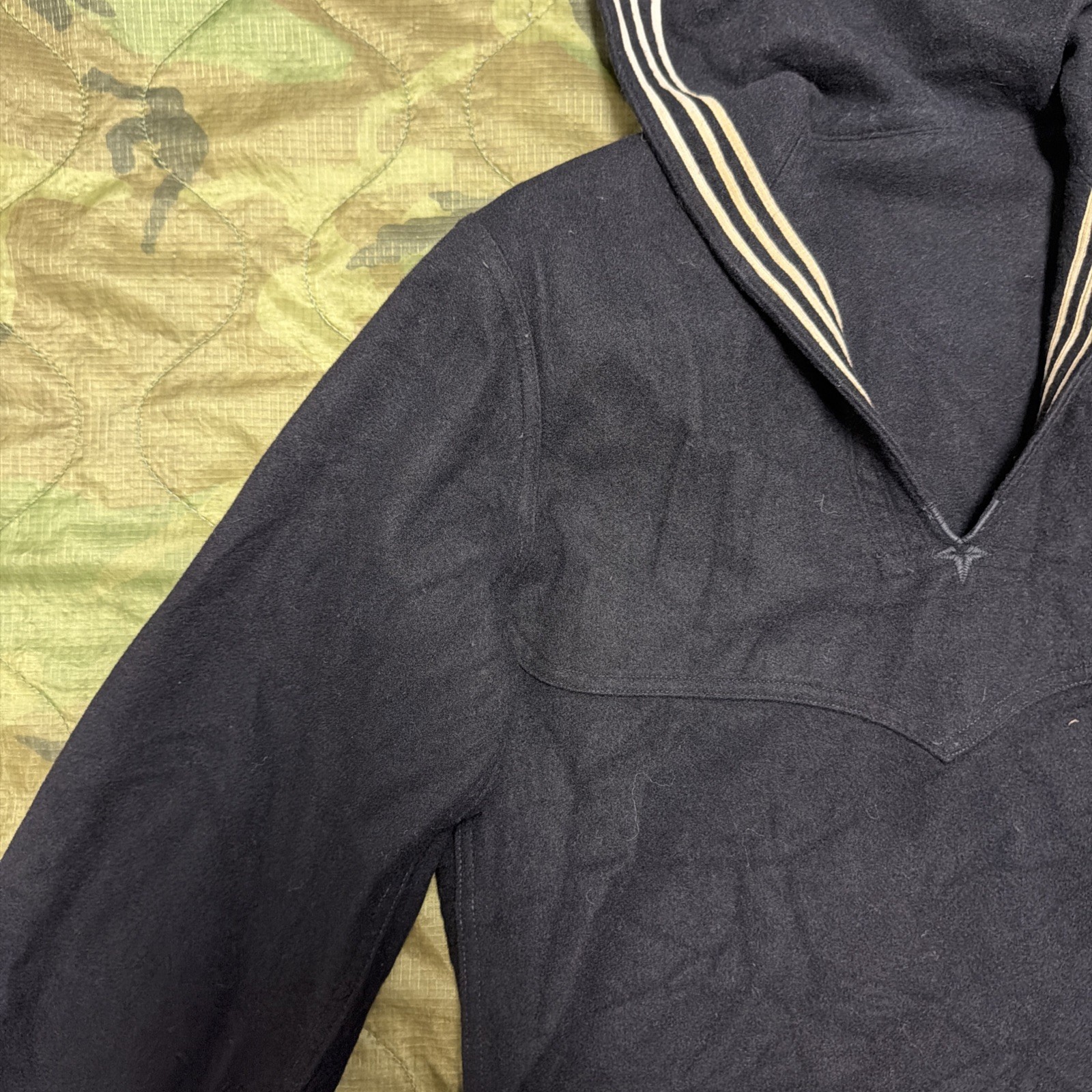 Vintage WW2 38S Navy Shirt Naval Clothing Factory Crackerjack Uniform Sailor K34