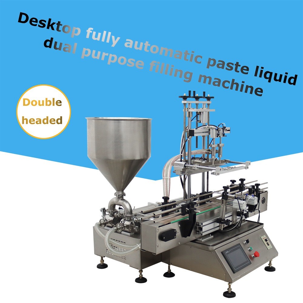 New Double Head 110V Desktop Fully Automatic Paste Filling Machine 100-1000ml