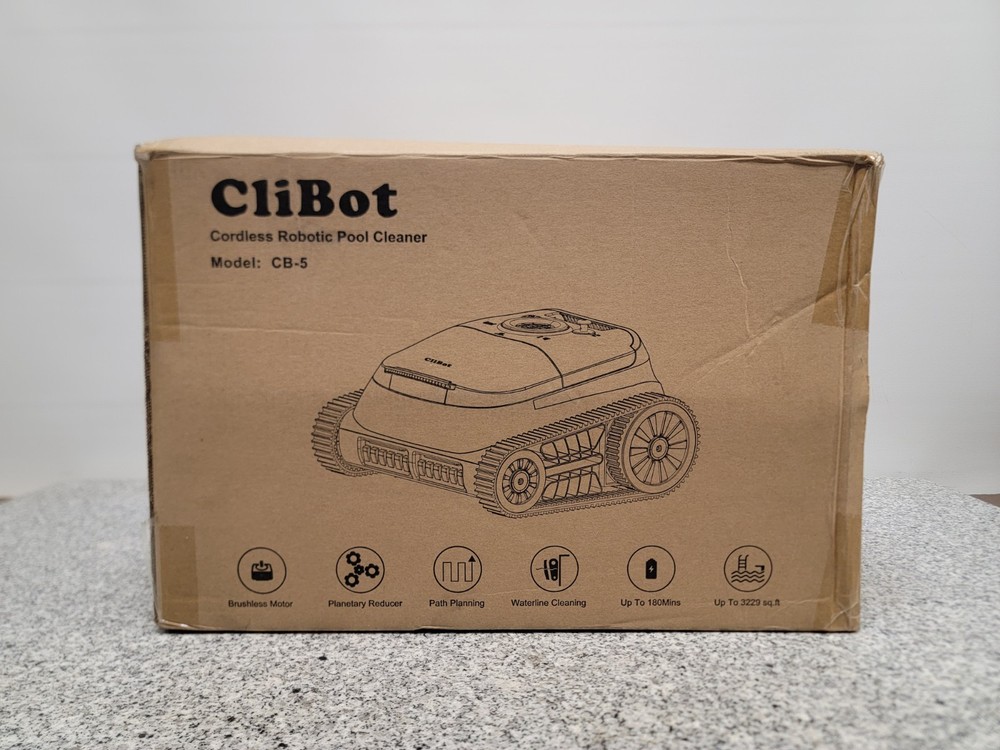 CliBot CB-5 Robotic Pool Cleaner 210 Min Runtime Smart Navigation