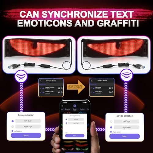 Upgrade Synchronize Multiple Devil Eyes Light, 15''x4'' Full Color 1PCS-CAR