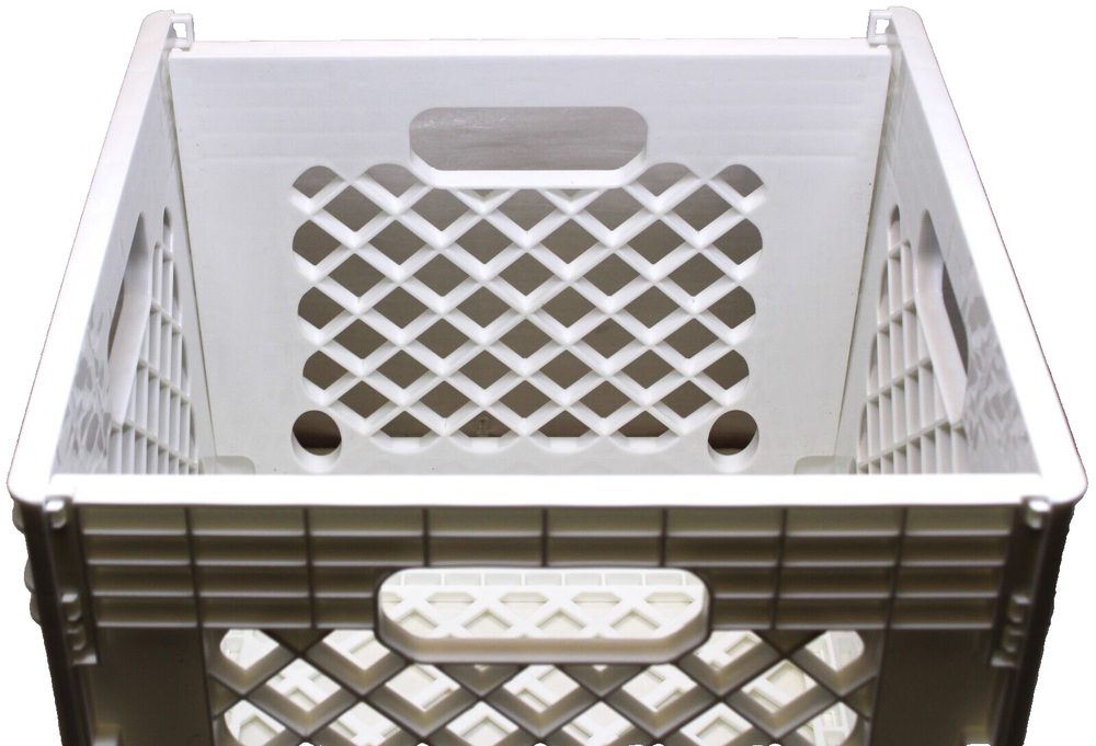 12"/LP Vinyl Record White Plastic Case Foldable-Road/Storage Stackable(80 vinyl)