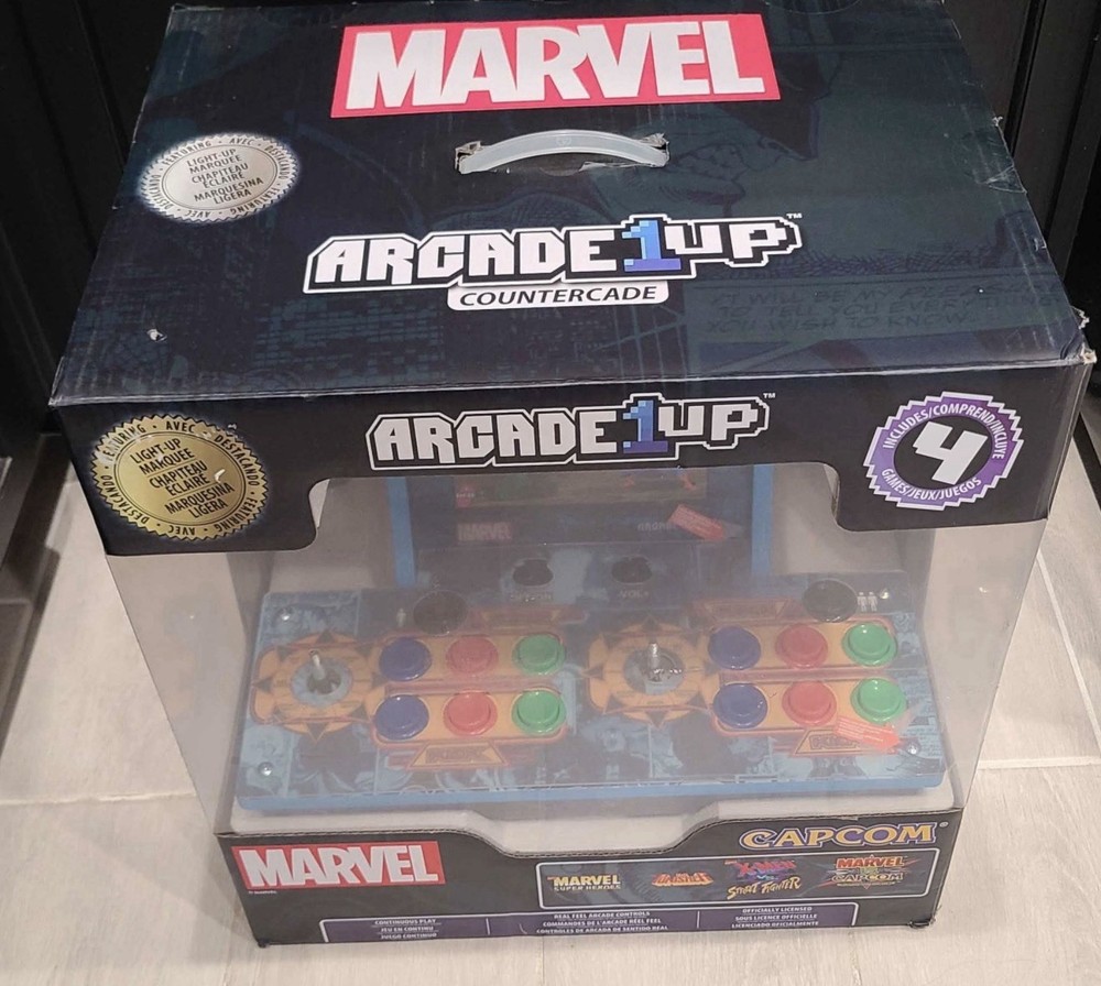 Arcade1Up Marvel vs Capcom Super Heroes Countercade Light-Up Marquee. New