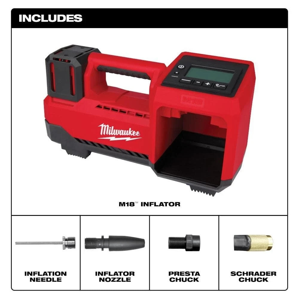 Milwaukee Compact Cordless Inflator 18 Volt M18 2848-20 (Bare Tool)