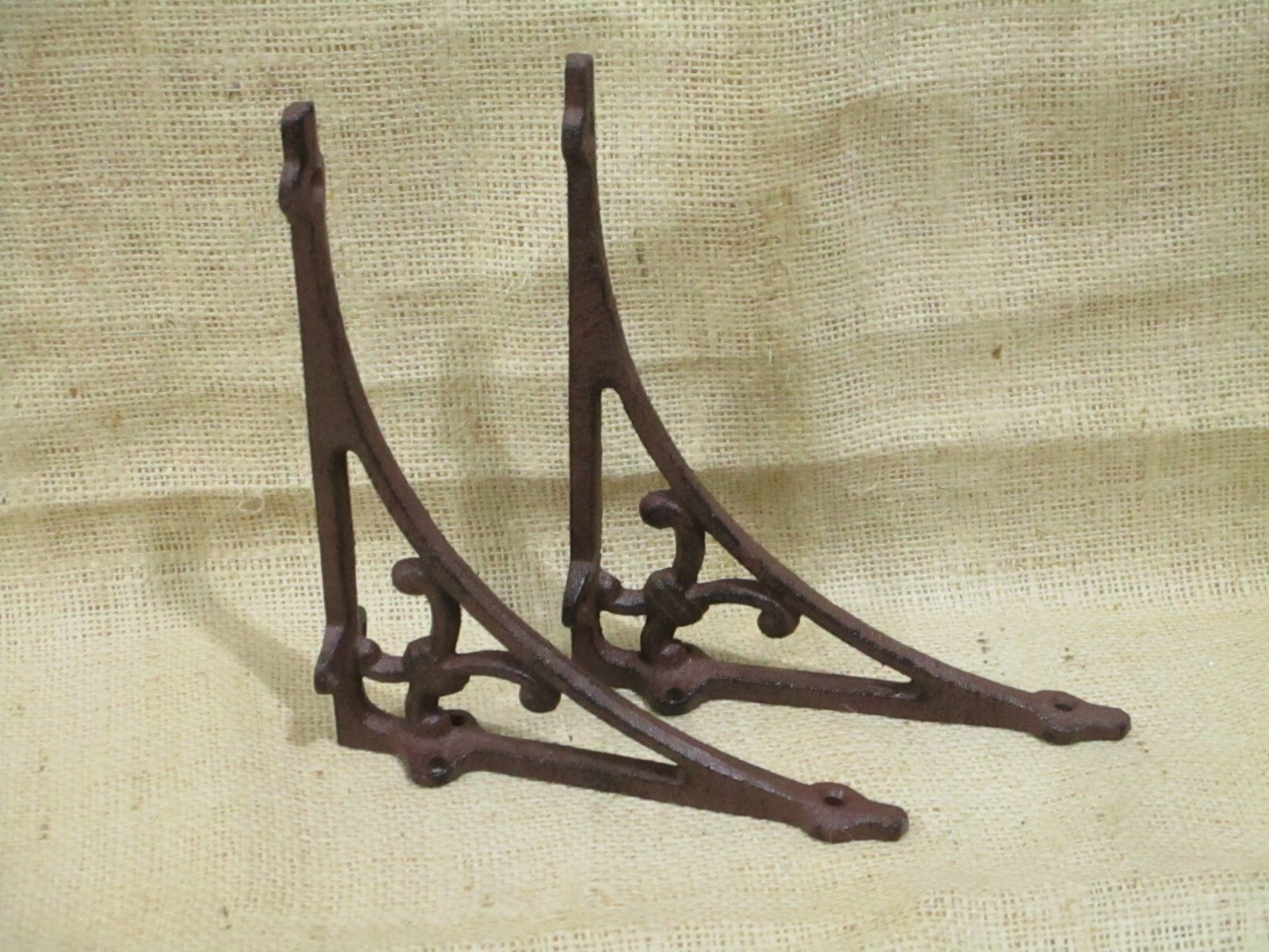 4 Shelf Brackets Corbels Wall Cast Iron Rustic Farmhouse 7 1/2" X 6 1/4" Braces
