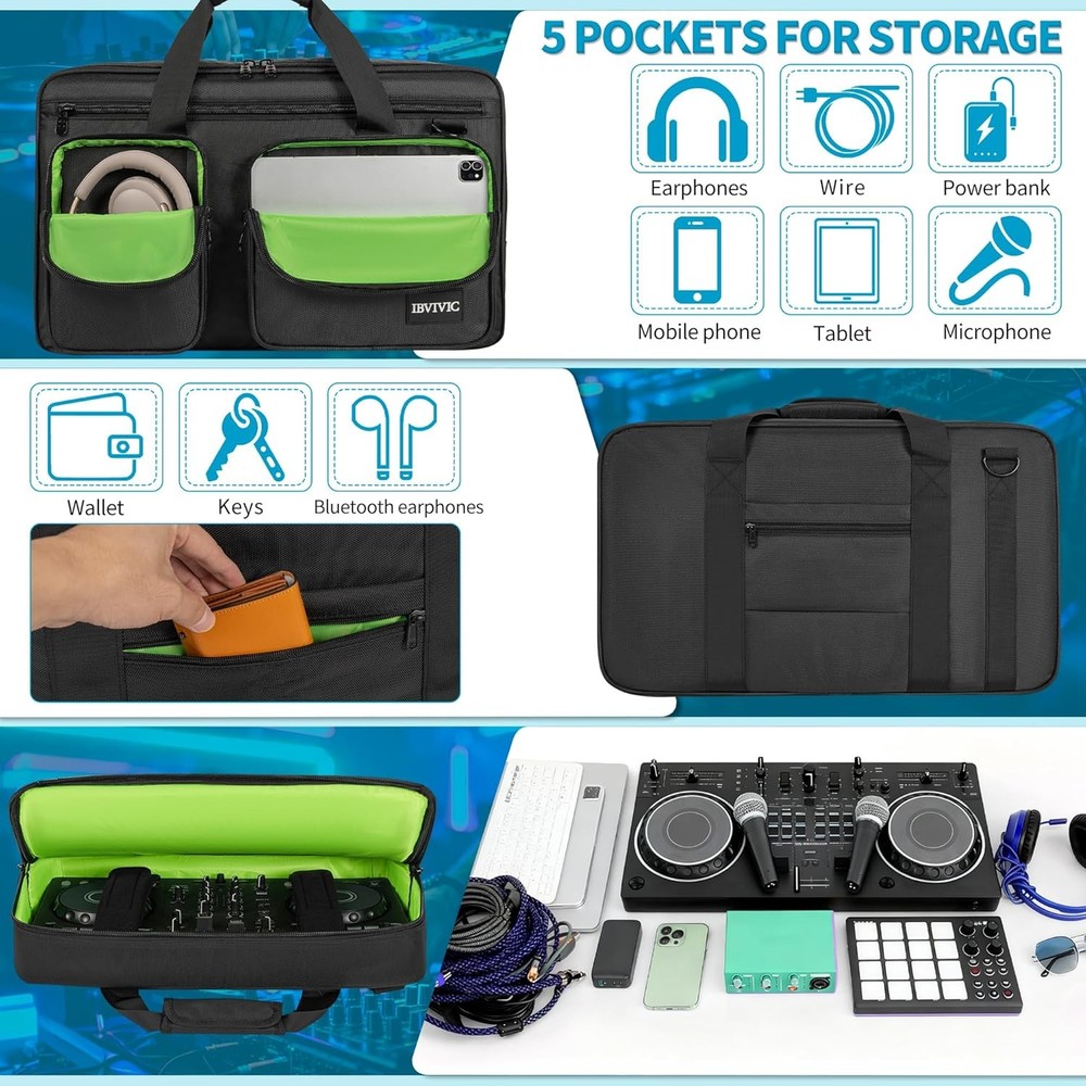 Portable DJ Controller Case Compatible with DDJ-FLX4, SB3, SB2 & More