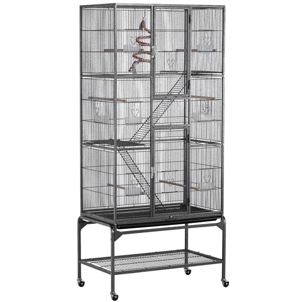 69'' Extra Large Small Animal Cage for Ferret Chinchilla Sugar Glider w/ 3-Level