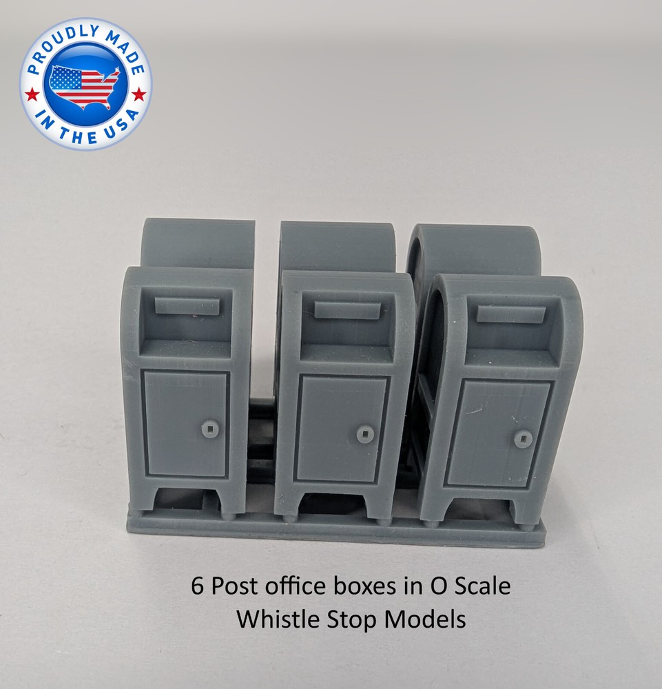 6 O Scale Mail Post Boxes