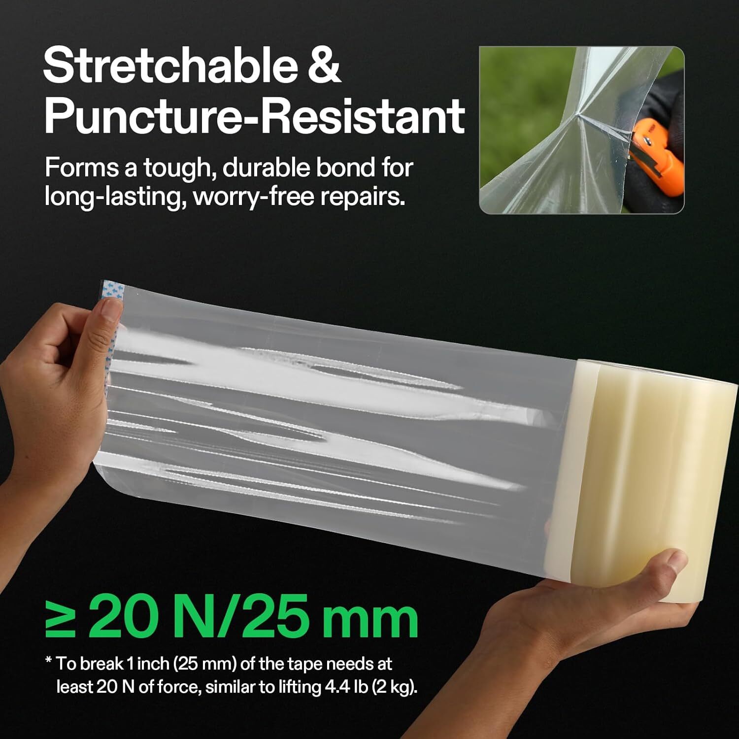 VIVOSUN 6"x108FT Greenhouse Damage Repair Tape, Clear Repair Poly Film Patch