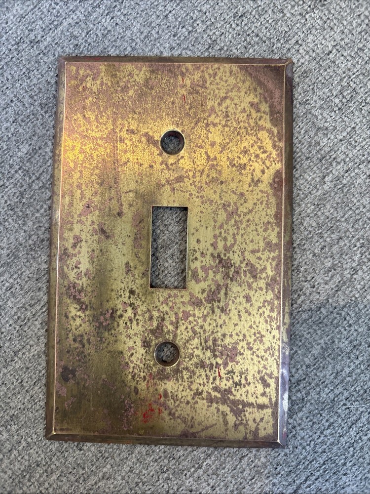 4 Antique Solid Brass Switch Plate Covers - All Different Styles