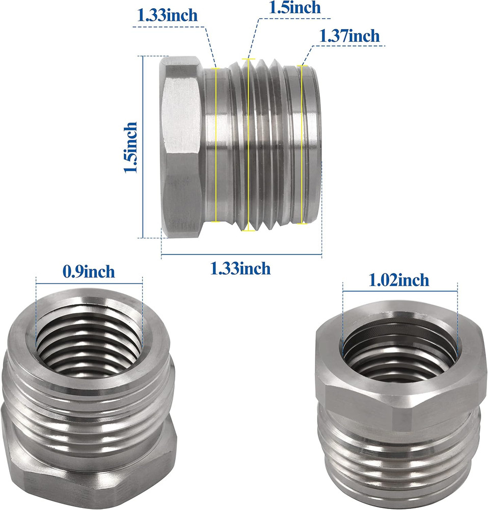 1 Inch 8 TPI Thread Chuck Insert/Adapter Compatible with NOVA Lathe External 38M