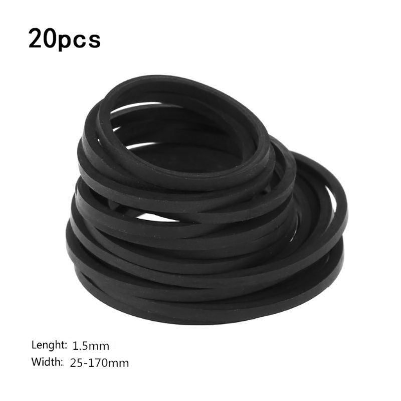 20Pcs 25-170mm Universal Assorted Common Square Rubber Belts