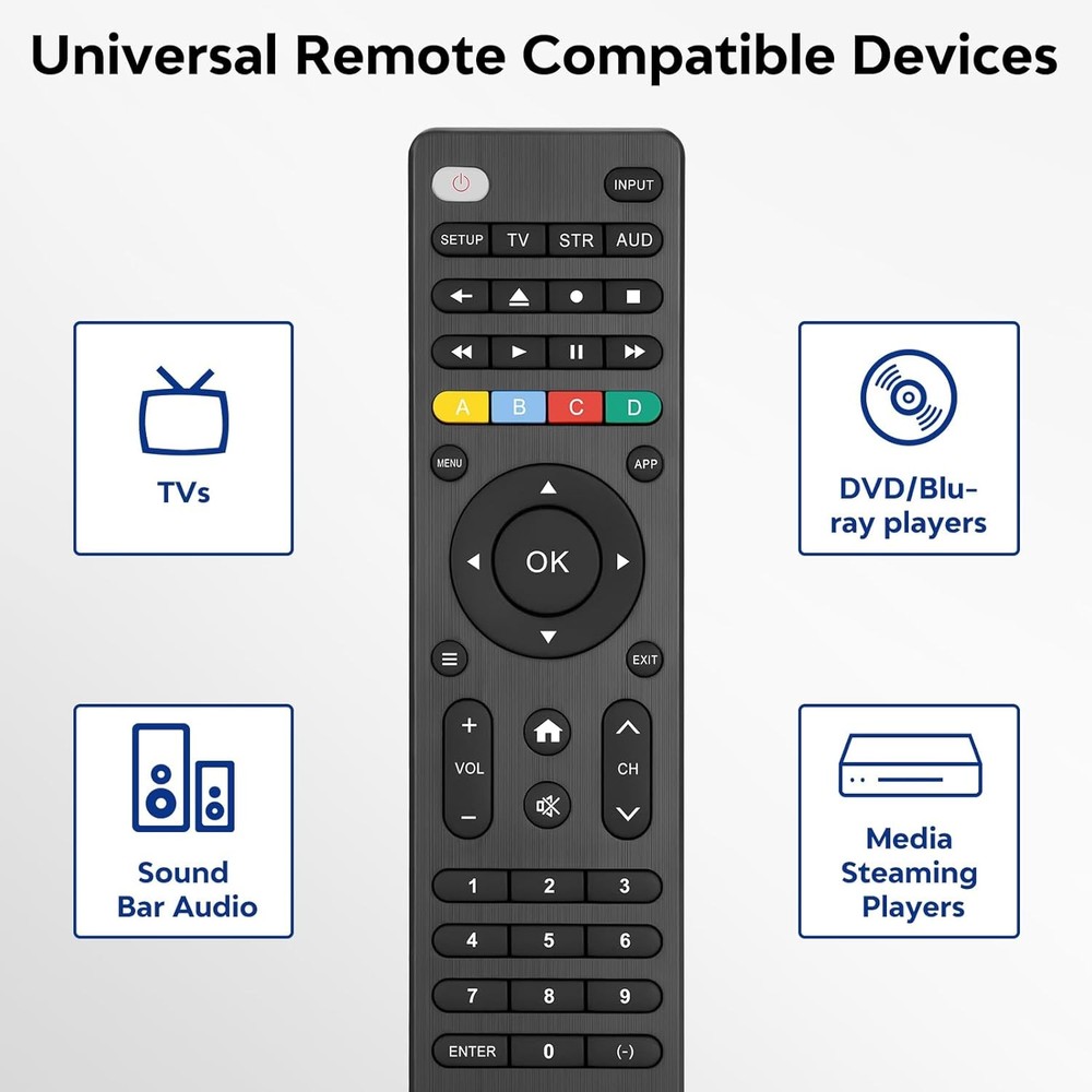 Universal-TV-Remote-Control Compatible with Black