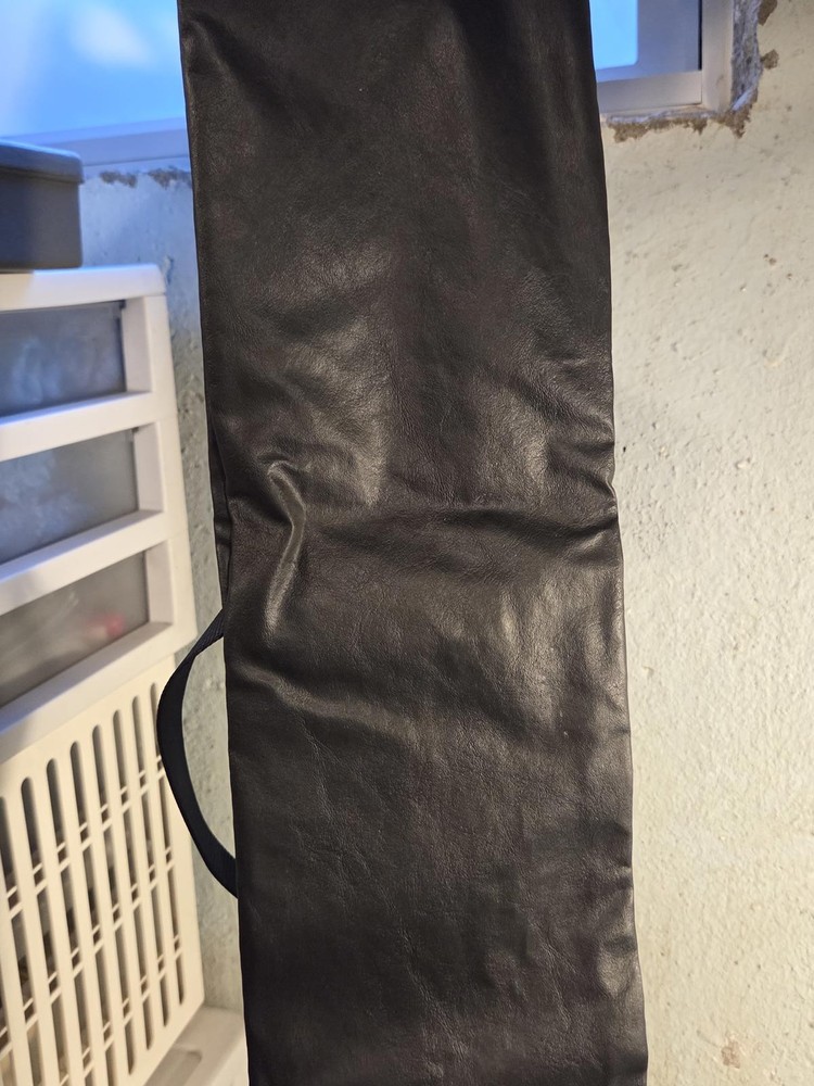Leather Quiver | Black - Storage Bag - Mounting Straps - Button Flap - Over 30"