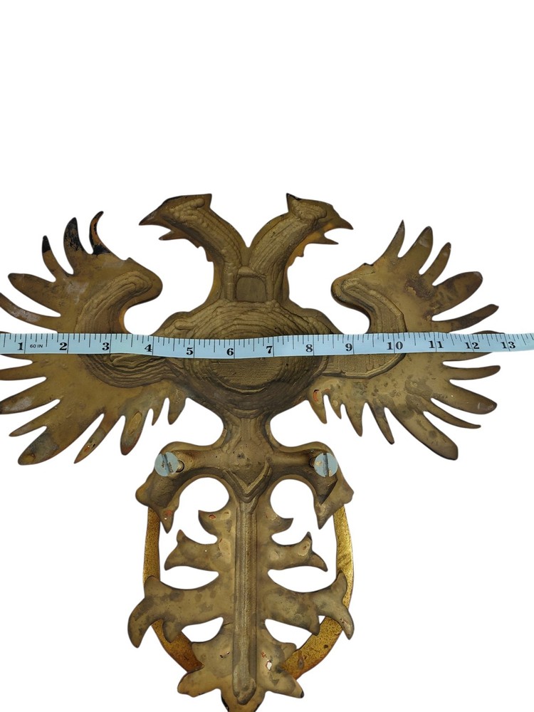 Antique Large 2 Headed Eagle Solid Brass Door Knocker Russian Austrian Masonic