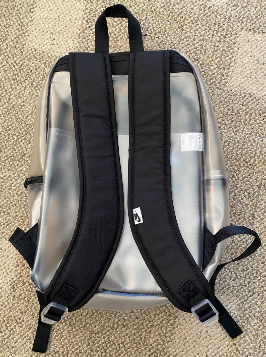 Nike Heritage Clear Crystal Backpack HV8920 Plastic Carry in Stadium Arena Bag