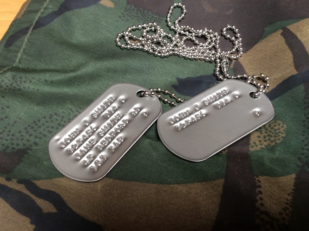 US WW2 Army Military ID Dog Tag Disc Set  FREE personalised/custom