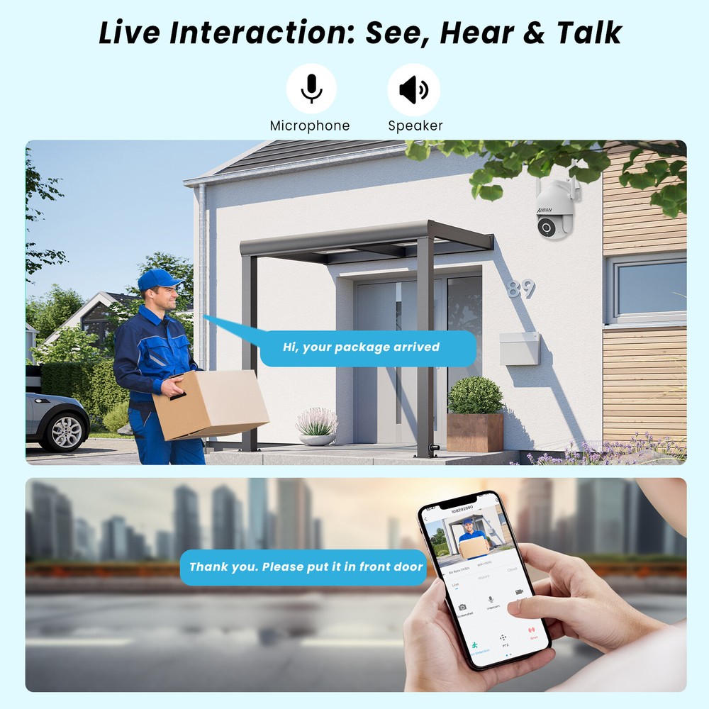 ANRAN CCTV WIRED SECURITY SYSTEM 8MP AUDIO CAMERA 24/7 RECORD +4TB HDD MOTION