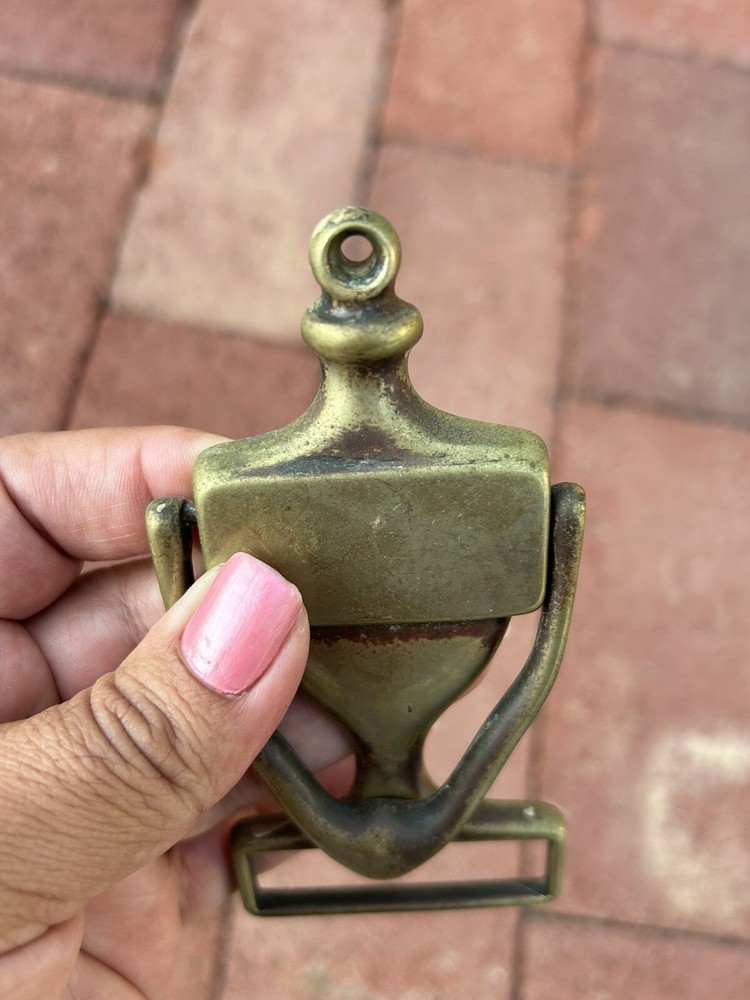 Vintage Mini Solid Brass Door Knocker 4.5” X 2” Nameplate