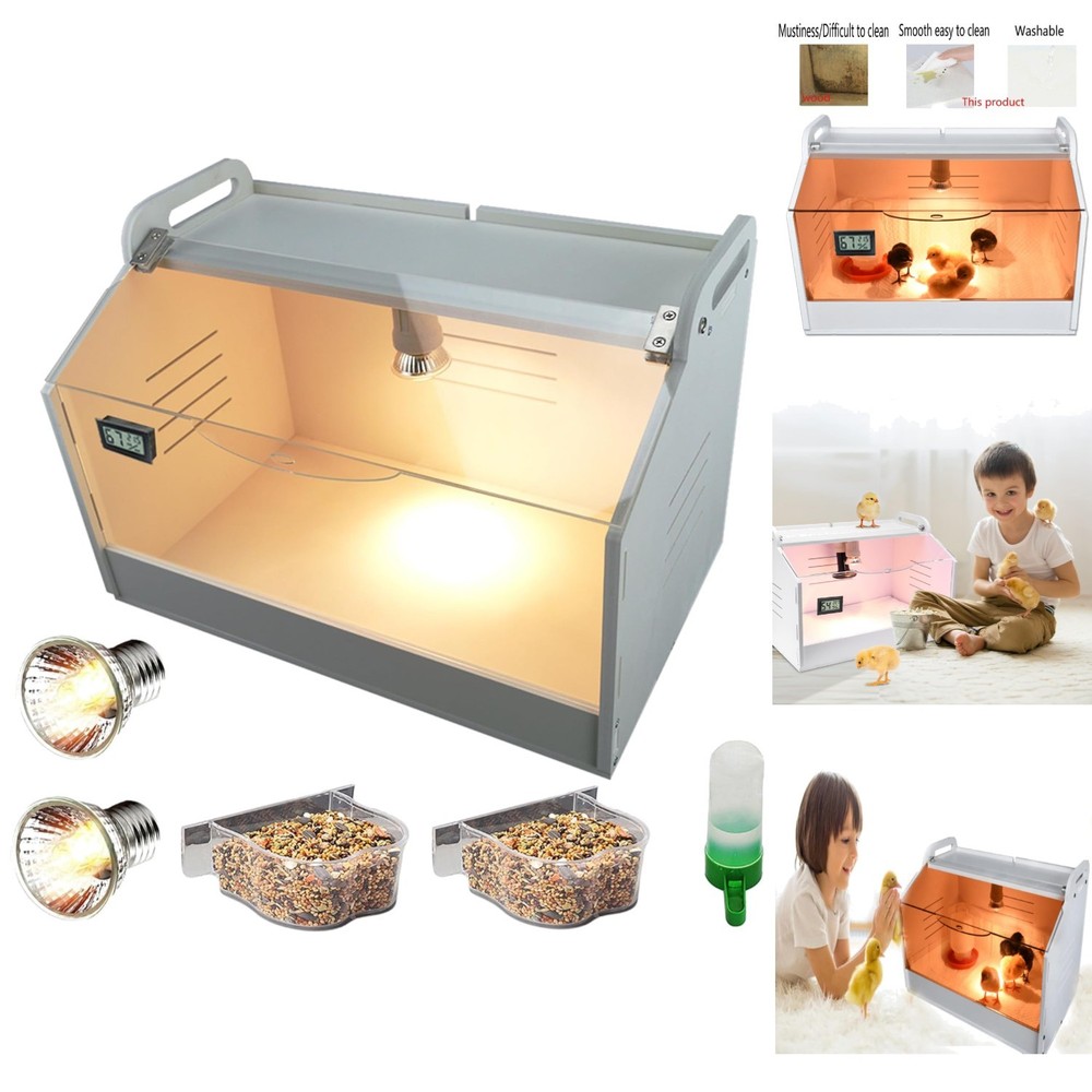 Intelligent Chick Brooder Box with Heat Lamp & Digital Temp Display Starter Kit