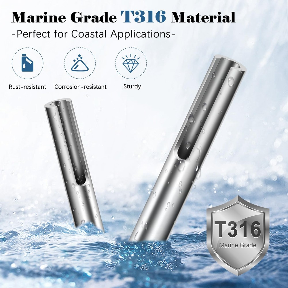 20Pack 1/8" Invisible Cable Railing Kit Terminal Toggle Anchor Angle T316 Sta...