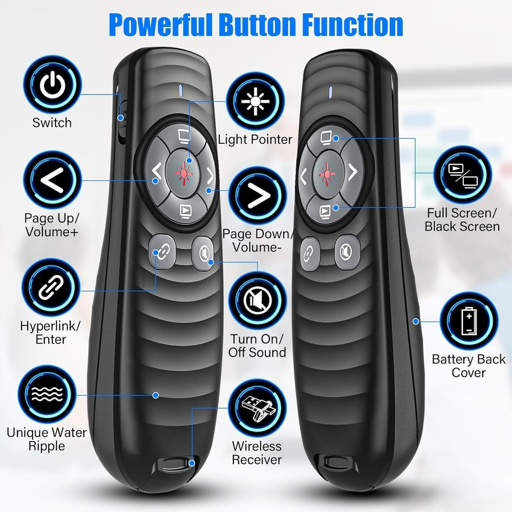 2-in-1 USB TYPE-C Presentation Clicker wireless Presenter Remote Clicker, Pow...