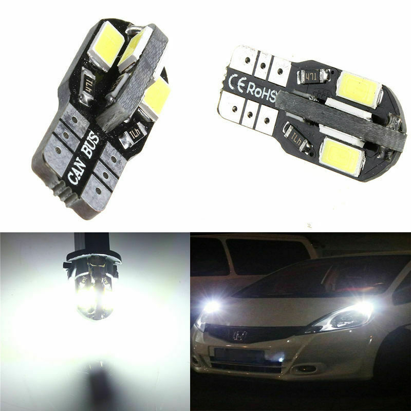 10pcs LED T10 194 168 W5W Canbus White Dome License Side Marker Light Bulb 6000K