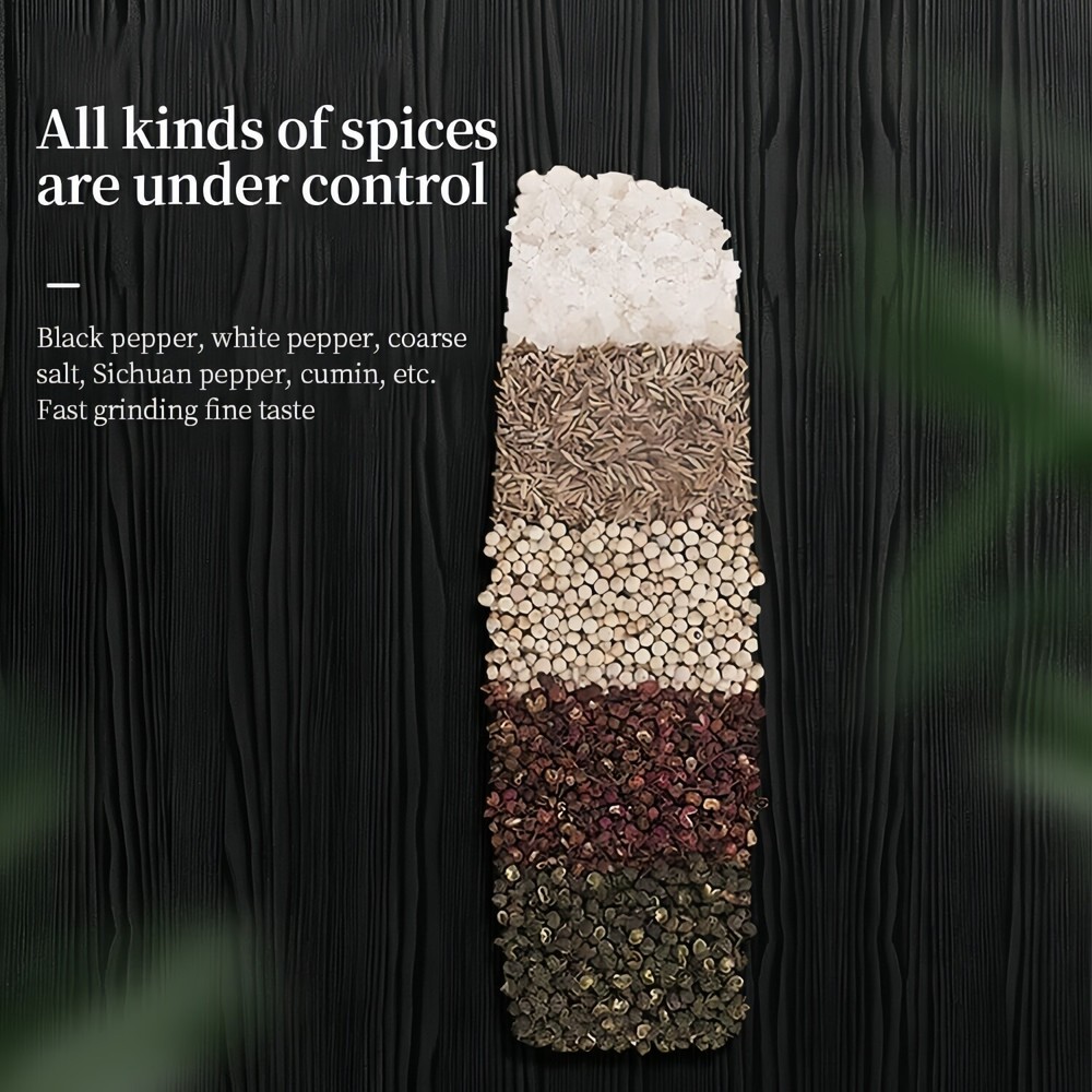 2 Pack Gravity Electric Salt and Pepper Grinder Mill Shaker Adjustable Automatic
