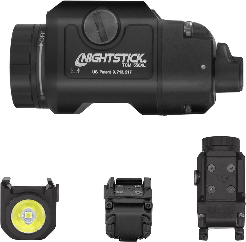 Nightstick Tactical Light for Compact Handguns, 550 Lumens, Black - TCM-550XLS