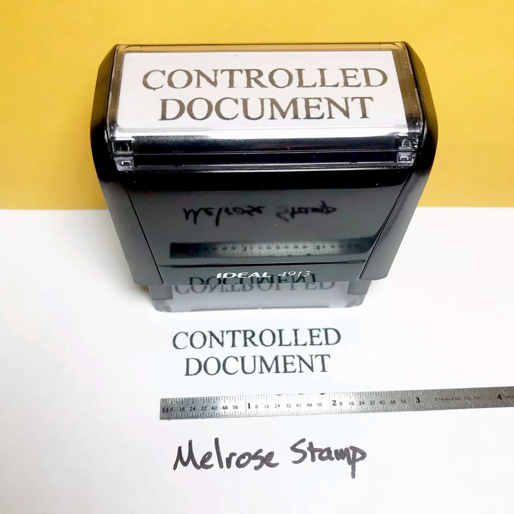 Controlled Document Rubber Stamp Black Ink Self Inking Ideal 4913